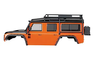 Traxxas TRX-4 Land Rover Defender Painted Orange Body Shell w/ Decal Sheet image 35129