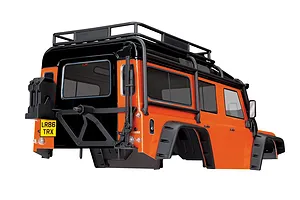 Traxxas TRX-4 Land Rover Defender Painted Orange Body Shell w/ Decal Sheet image 35131