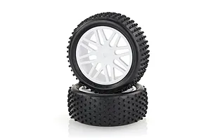 HSP 2.3" Front Buggy Tyres on White Rims - Wheels 2Pcs image 35149