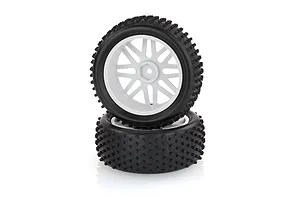HSP 2.3" Front Buggy Tyres on White Rims - Wheels 2Pcs image 35150