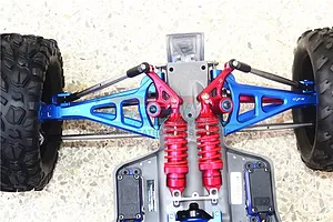 GPM Blue Aluminium E-Revo VXL 2.0 Front Upper & Lower Suspension Arm Set w/ Hardware image 35563