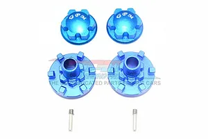 GPM Blue Aluminium E-Revo VXL 2.0 17mm Clawed Wheel Hexes Adapters 2Pcs w/ Grub Screw & Wheel Nuts image 35583
