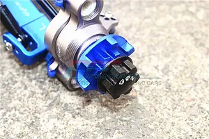 GPM Blue Aluminium E-Revo VXL 2.0 17mm Clawed Wheel Hexes Adapters 2Pcs w/ Grub Screw & Wheel Nuts image 35584