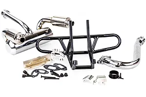 Rovan V5 Silenced Tuned Exhaust Pipe Set w/ Twin Tips & Steel Bumper