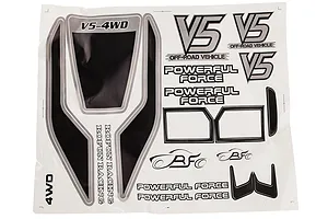 Rovan 5IVE-T to V5 Conversion Kit w/ Painted Red/Black Body Shell image 35743