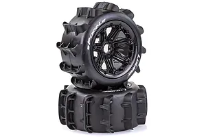 Louise 4.7/5.5" B-Paddle Tyres on Black Spoke Rims - Beadlocked Wheels 2Pcs image 35761