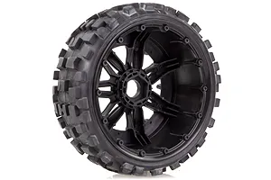Louise 4.7/5.5" Baja 5B Front B-ulldoze Tyres on Black Spoke Rims - Beadlocked Wheels 2Pcs image 35764