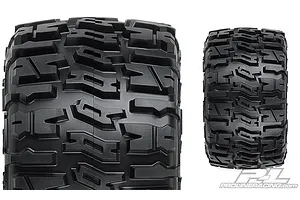 Pro-Line 2.8" Trencher Tyres on Black Raid Rims - Glued Wheels 2Pcs image 35934