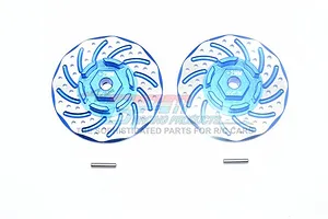 GPM Blue Aluminium Rustler 4x4 +2mm Disk Brake Clawed Wheel Hexs 2Pcs