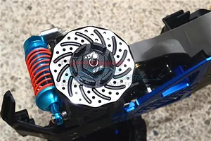 GPM Blue Aluminium Rustler 4x4 +2mm Disk Brake Clawed Wheel Hexs 2Pcs image 35994