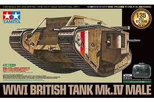 Tamiya 1/35 British MK.IV Male Scaled RC Tank Kit w/ Controller image 36934