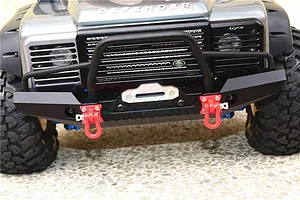 GPM Black Aluminium TRX-4 & SCX10 II Front Bumper w/ LED Lights image 36985