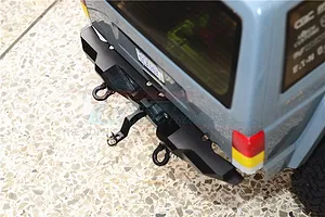 GPM Black Aluminium TRX-4 & SCX-10 II Rear Bumper w/ D-Ring & Drop Hitch image 36990