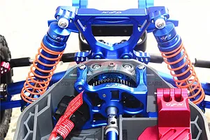 GPM Blue Aluminium Traxxas Rustler 4x4 Rear Shocks 2Pcs w/ Optional Spring Rates image 37029