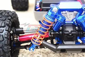 GPM Blue Aluminium Front Piggyback Shocks 2Pcs w/ Optional Spring Rates image 37037