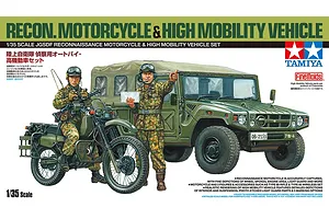 Tamiya 1/35 Japanese JGSDF Reconnaissance Motorcycle &amp; High Mobility Vehicle Scaled Plastic Model Kit