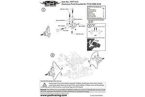 Yeah Racing Blue Aluminium Tamiya TT-02 RWD Steering Hub Set image 37195