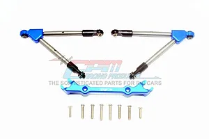 GPM Blue Aluminium Traxxas Rustler 4x4 Front Upper Suspension Arms w/ Stabilizer image 37368