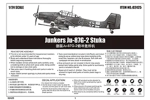 Trumpeter 1/24 Junkers Ju-87G-2 Stuka Bomber Scaled Plastic Model Kit image 37495