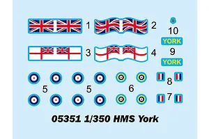 Trumpeter 1/350 HMS York Heavy Cruiser Plastic Model Kit image 37539