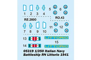 Trumpeter 1/350 Italian RN Littorio 1941 Battleship Scaled Plastic Model Kit image 37555