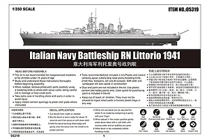 Trumpeter 1/350 Italian RN Littorio 1941 Battleship Scaled Plastic Model Kit image 37557
