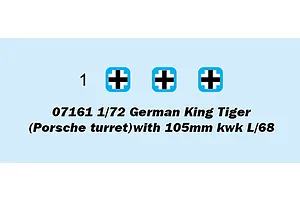 Trumpeter 1/72 German King Tiger Porsche Turret Tank w/ 105mm kwk L/68 Scaled Plastic Model Kit image 3