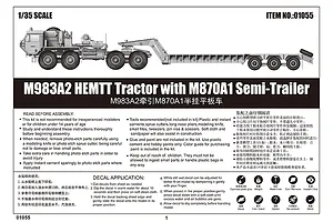 Trumpeter 1/35 M983A2 HEMTT w/ M870A1 Semi-Trailer Truck Scaled Plastic Model Kit image 37600
