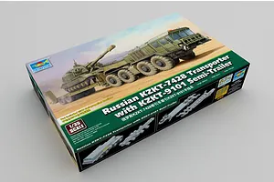 Trumpeter 1/35 Russian KZKT-7428 w/ KZKT-9101 Semi-Trailer Transporter Truck Scaled Plastic Model Kit image 37602