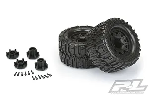 Pro-Line 2.8" Trencher HP Belted Tyres on Black Raid Rims - Glued Wheels 2Pcs image 38026