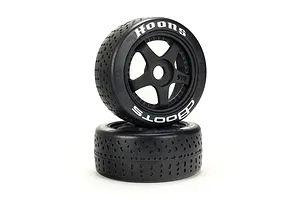 ARRMA 3.3" Belted 42/100 (White) dBoots Hoons Tyres on Black 5-Spoke Rims - Glued Wheels 2Pcs image 38108