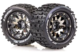 Louise 3.3" MT-Pioneer MFT Tyres on (1/2 Offset) Black Chrome Rims - Beadlocked Wheels 2Pcs image 38397