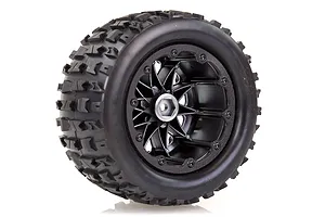 Louise 3.3" MT-Pioneer MFT Tyres on (1/2 Offset) Black Chrome Rims - Beadlocked Wheels 2Pcs image 38398