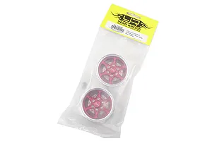 Yeah Racing Red Aluminium 1.9" BXC 6 Spoke Rims 2Pcs w/ Brake Rotors image 38505