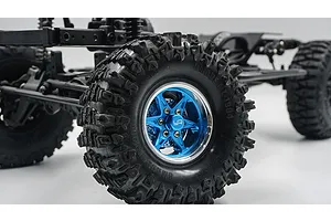 Yeah Racing Black Aluminium 1.9" BXC 6 Spoke Rims 2Pcs w/ Brake Rotors image 38519