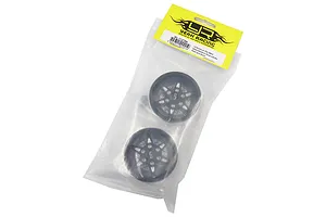 Yeah Racing Black Aluminium 1.9" BXC 6 Spoke Rims 2Pcs w/ Brake Rotors image 38520