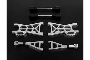 Rovan Aluminium (+25mm) Rear Suspension Arm and Driveshaft Upgrade Kit - Silver image 38955