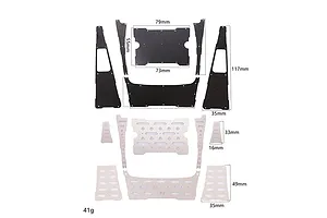 GPM Silver Stainless Steel TRX-4 Defender Slip Proof Bonnet Hood Plate Set 5Pcs image 39011