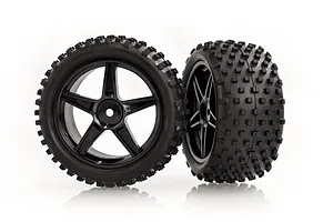 HSP 2.3" Rear Buggy Tyres on Black Rims - Wheels 2Pcs image 39151