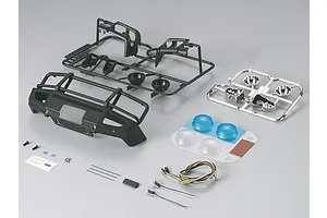 Killerbody 1/10 Toyota Land Cruiser Matt Black Alloy Bumper w/ LEDS Upgrade Sets image 39206