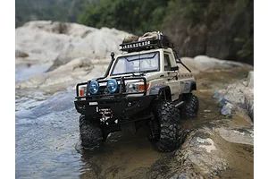 Killerbody 1/10 Toyota Land Cruiser Matt Black Alloy Bumper w/ LEDS Upgrade Sets image 39209