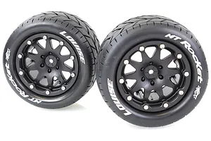 Louise 3.3" MT-Rocket MFT Tyres on Black Rims - Beadlocked Wheels 2Pcs image 39457