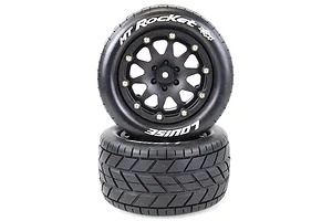 Louise 3.3" MT-Rocket MFT Tyres on Black Rims - Beadlocked Wheels 2Pcs image 39458