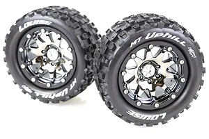 Louise 3.3" MT-Uphill MFT Tyres on Black Chrome Rims - Beadlocked Wheels 2Pcs image 39467