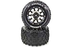 Louise 3.3" MT-Uphill MFT Tyres on Black Chrome Rims - Beadlocked Wheels 2Pcs image 39468