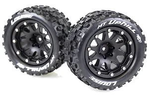 Louise 3.3" MT-Uphill MFT Tyres on (1/2 Offset) Black Rims - Beadlocked Wheels 2Pcs image 39469