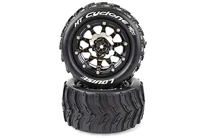 Louise 3.3" MT-Cyclone MFT Tyres on Black Chrome Rims - Beadlocked Wheels 2Pcs image 39472