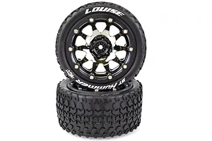 Louise 3.3" ST-Hummer MFT Tyres on (1/2 Offset) Black Chrome Rims - Beadlocked Wheels 2Pcs image 39489