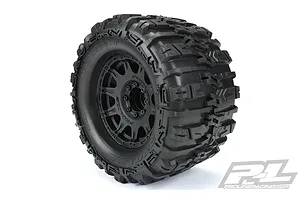 Pro-Line 3.8" Trencher HP Belted Tyres on Black Raid Rims - Glued Wheels 2Pcs image 39529