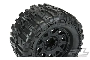 Pro-Line 3.8" Trencher HP Belted Tyres on Black Raid Rims - Glued Wheels 2Pcs image 39530